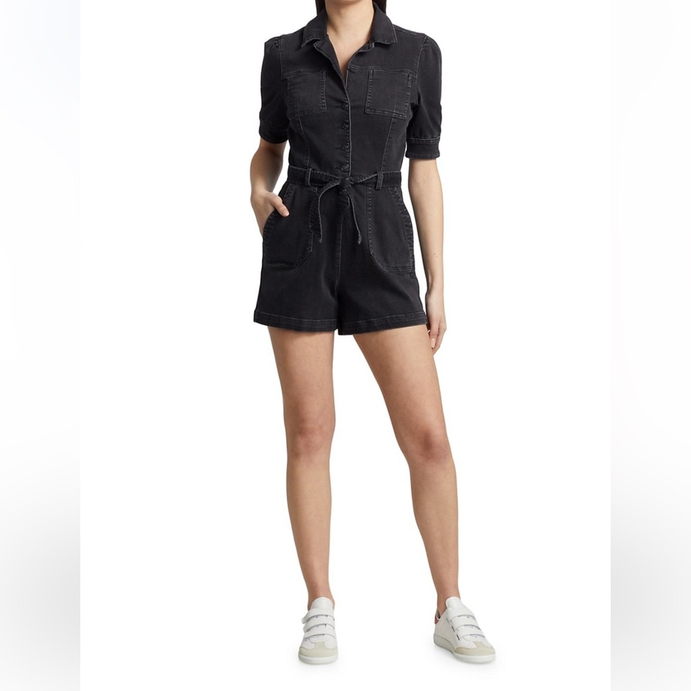 Paige Mayslie Black Denim Romper Size 6